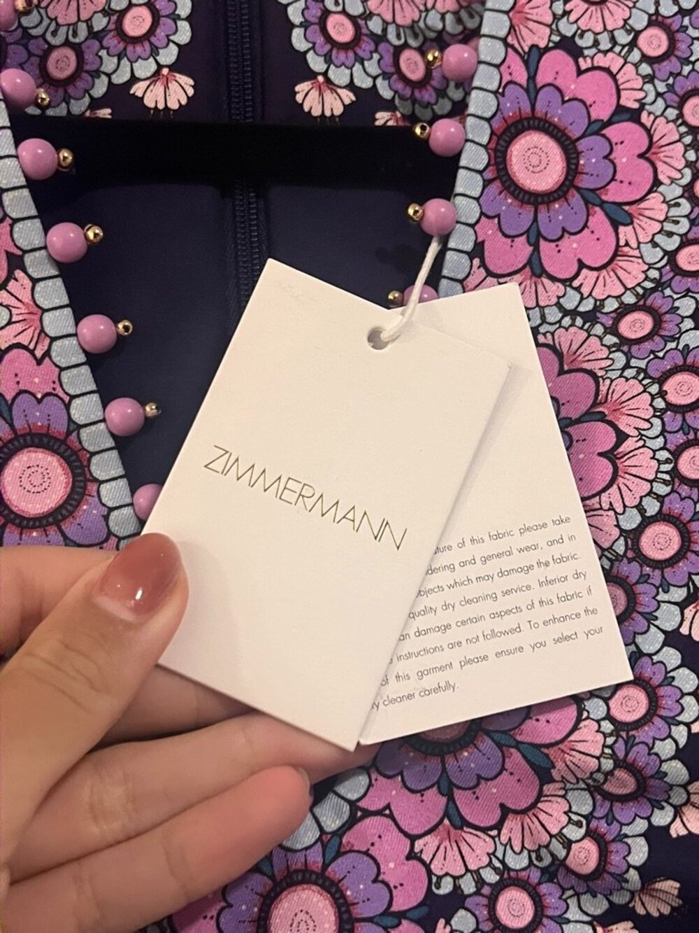 Zimmermann Dark Purple Dress with Pink Floral Design - Picture 10 of 13